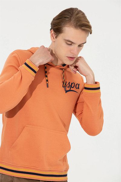 U.S. Polo Assn. CIBUT USPA Embossed Printed Hooded Sweatshirt with Pocket