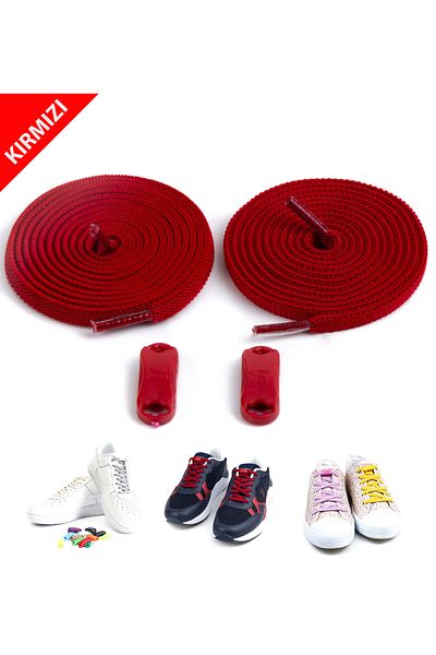 AiryFooT Takbırak Elastic Shoelaces, Smart Laces, New Generation Laces, Red