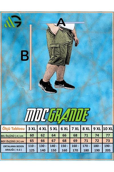 MocGrande Βαμβακερό σορτς με χτενισμένο βαμβάκι μεγάλου μεγέθους Commando Pocket 23602 TABA