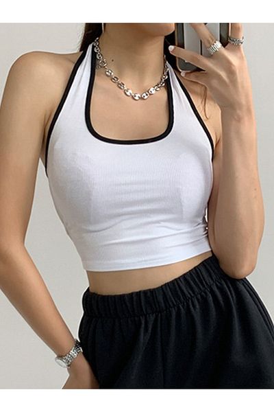 JamaisVu Short Strapped Halter Tank Top