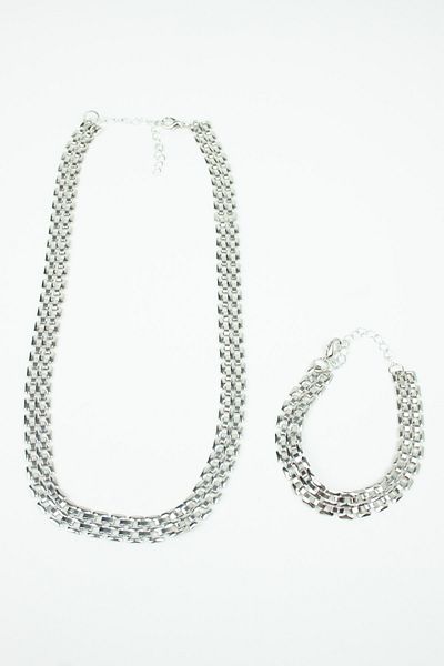 Liveyn Design Snap Chain Necklace Bracelet Set