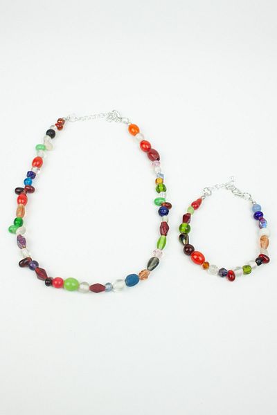 Liveyn Design Multicolored Necklace Bracelet Set