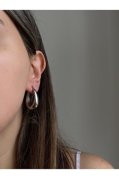 Owentis Steel Silver Vintage Curved Drop Model Alessi Earrings - Does not blacken-
