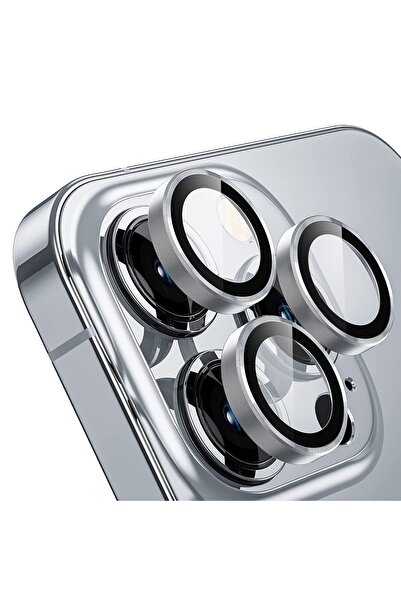 IPHONE 14 PRO MAX / 14 PRO SAFIR KAMERA KORUYUCU (KOLAY TAKMA APARATLI) SİLVER