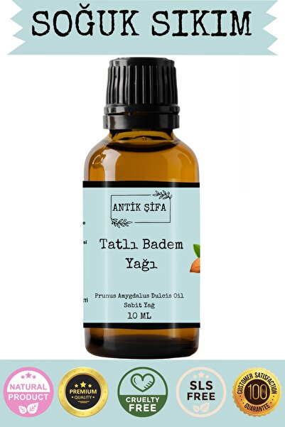 Antik Şifa %100 Saf Tatlı Badem Yağı - 10 ml (Soğuk Sıkım)
