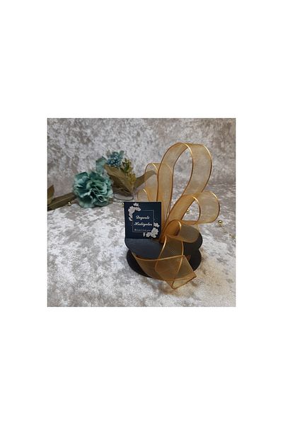 GÜLSEMALİ 2.5 cm Chiffon Gold Ribbon 20 mWheel Ribbon