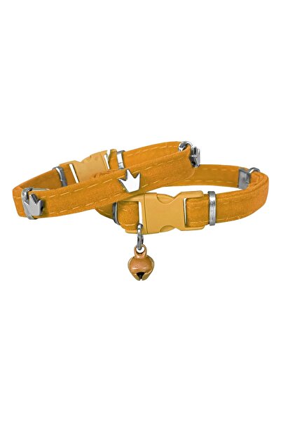 Markapet Kadife Kedi Boyun Tasması King 20-32 cm Sarı