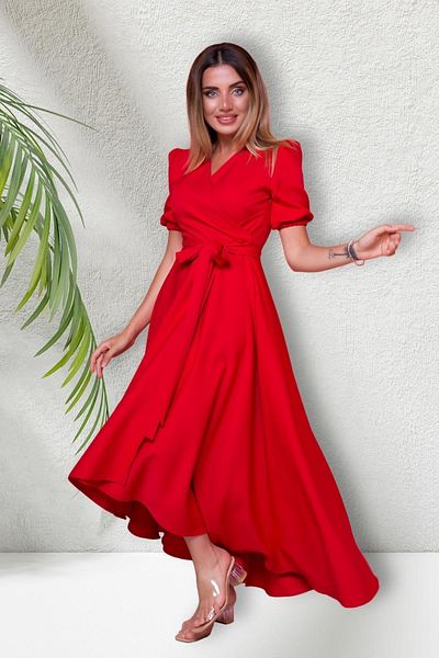 Bidoluelbise Women's Asymmetrical Cut Double Breasted Collar Short Sleeve Evening Dress