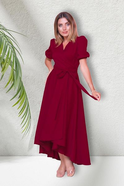Bidoluelbise Women's Asymmetrical Cut Double Breasted Collar Short Sleeve Evening Dress
