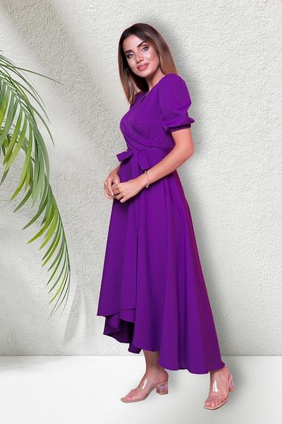 Bidoluelbise Women's Asymmetrical Cut Double Breasted Collar Short Sleeve Evening Dress