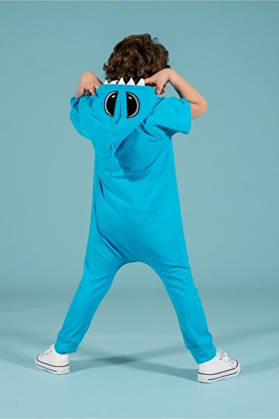 Baokids Blue Sharky Combed Jumpsuit