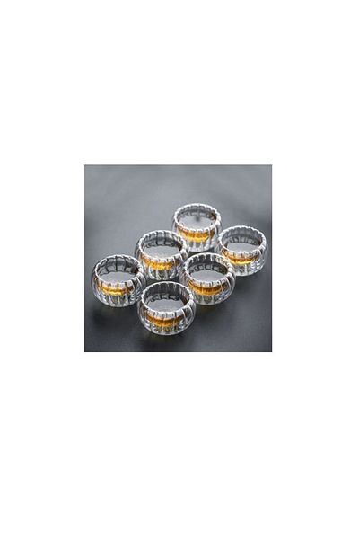 Asil Konsept Mini Sauce Bowl with Glass and Pattern - Double Wall Dragee and Sugar Bowl Breakfast Jam Bowl Presentation Serving Bowl