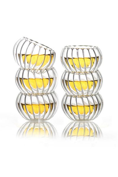 Asil Konsept Mini Sauce Bowl with Glass and Pattern - Double Wall Dragee and Sugar Bowl Breakfast Jam Bowl Presentation Serving Bowl