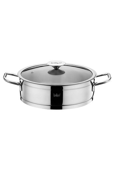 decorev Asellas Stainless Steel, 0,70mm Body Thickness 8 Piece Inox Handle Brillant Steel Cookware Set