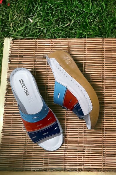 The Dortex Shoes 459 Wedge Heel Inside Outside Genuine Leather Orthopedic Women's Slippers