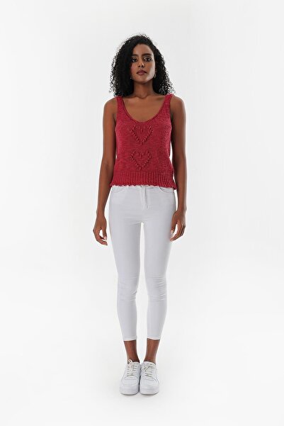 CHUBA Women's Cotton V-Neck Knitwear Undershirt Red 23s1005