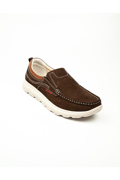 Voyager Ανδρικά casual παπούτσια 6501 καφέ Nubuck Δερμάτινα