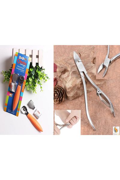 SİNKA Heel Callus Razor File 10 Pieces Refill + Large Sturdy Nail Clipper Set of 2