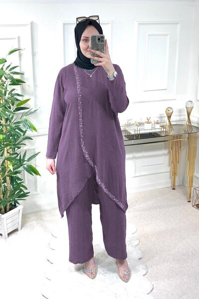 Aşkı Endam Σετ πέτρας Şimal Plus Size Dark Dusty Rose