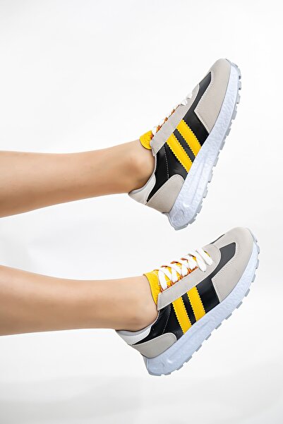 Shupe Pantofi sport casual de damă, negru, galben