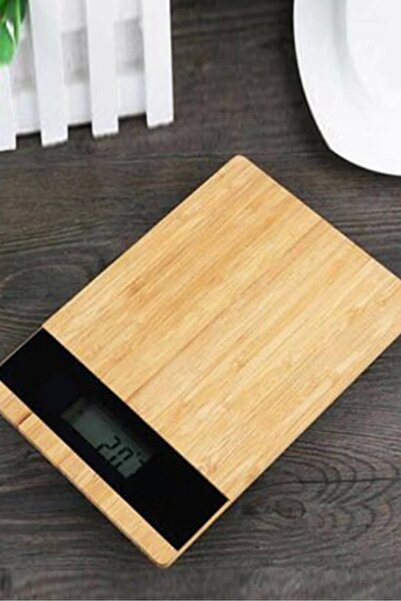 Nokta's Bambu Görünümlü 5 Kg Mutfak Tartısı Lcd Ekranlı Dijital Hassas Terazisi