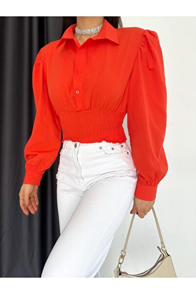 Carites Beli Saran Gipe Detaylı Gömlek