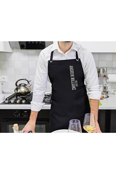 Bk Gift Kişiye Özel Isimli Babalar Günü Tasarımlı Profesyonel Siyah Mutfak Ön...