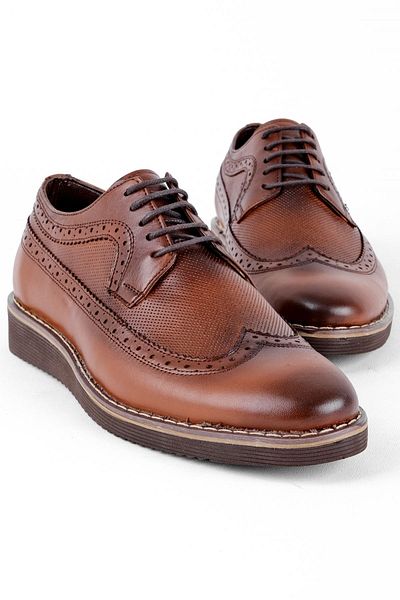 Lal Shoes & Bags Class Men's Genuine Leather Shoes Classic Brown