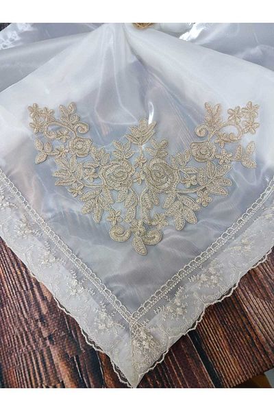 Çt Çeyizci Tekstil Бродирани с френски връзки, пакет от сатенена луксозна зестра, пакет за годеж