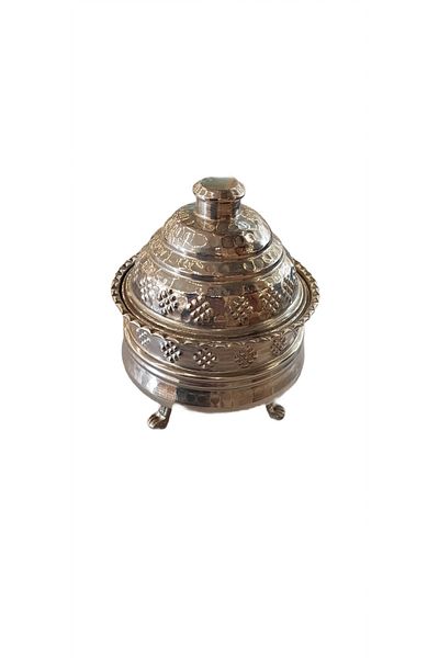 Bakır Center Copper Nickel Forged and Embroidered Shiny Sugar Bowl