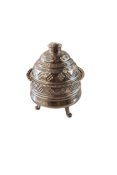 Bakır Center Copper Nickel Forged and Embroidered Shiny Sugar Bowl
