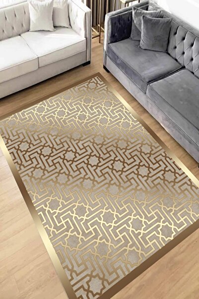 THEMODERNHANE Dijital Baskı Yıkanabilir Kaymaz Taban Leke Tutmaz Yolluk Kilim...