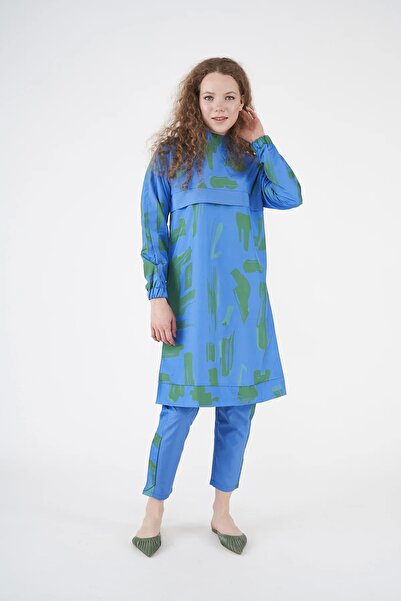 Mevra Maysa Desen Тесеттур Майо Синьо-зелений Довгий