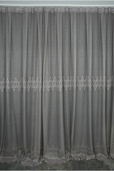 AKÇA TEKSTİL Belly Model Sand Beige Color Single Wing Ready Planted Pleated Background Curtain 300*260 Cm