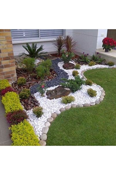 Ekodoğa Beyaz Dolomit Taş 20 Kg 2-4 Cm Dere Çakıl Taşı Bahçe Süs Taşı Saksı T...