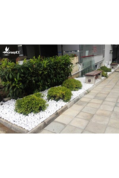 Ekodoğa Beyaz Dolomit Taş 15 Kg 2,5-4 Cm Dekoratif Taş Bahçe Süs Taşı