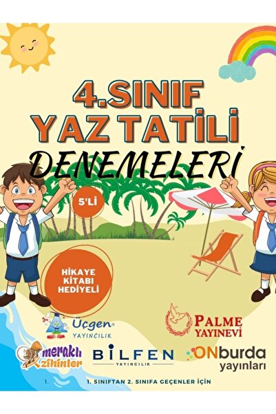 Üçgen Yayıncılık 4.sınıf 5'li Yaz Tatil Denemeleri (üçgen-palme-meraklı Zihin...