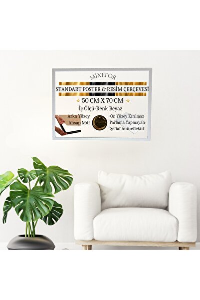 mixefor 50cm X70Cm Size Blank Frame -Poster Photo Picture Frame Color White Front Surface Anti-Reflective