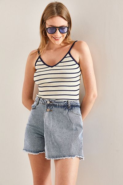 Bianco Lucci Fustă de damă, pantaloni scurți din denim