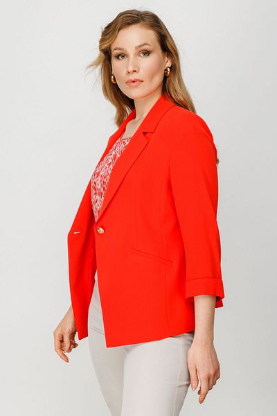 Ekol Women's Single Button Double Sleeve Jacket 4506 Coral