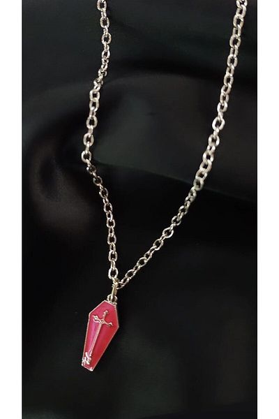 Touz Blunt Blunt Red Coffin Design Necklace