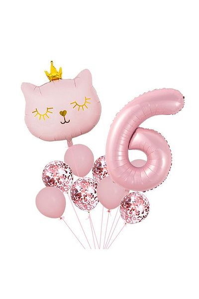 Mini Parti Mini Party Store Miss Catt Cat Balloon Set Pink