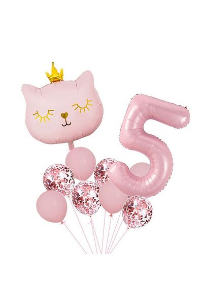 Mini Parti Mini Party Store Miss Catt Cat Balloon Set Pink
