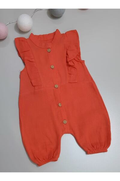 Sönmez Baby MÜSLİN PAMUKLU KUAMŞ YAZLIK FIRFIRLI KIZ BEBE TULUM