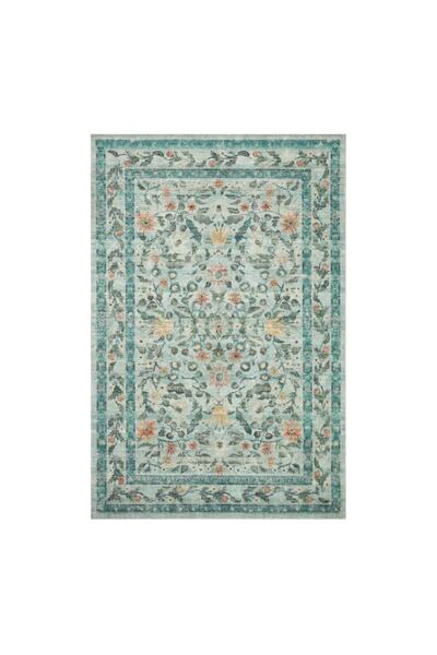 Rugs Modern Halı Pastel Yeşil Çiçekli Tema Dokuma Taban Dijital Baskılı Halı ...