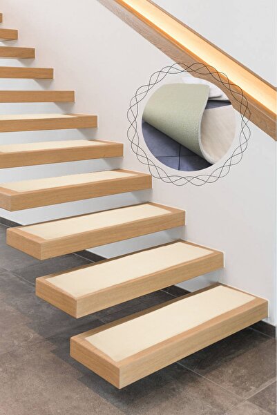 Teksev Comfort Vizon (1 ADET) Peluş Merdiven Halısı Kaymaz Deri Tabanlı Pufid...