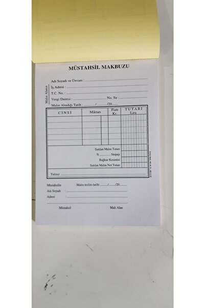 Kültür Matbaası Müstahsil Makbuzu