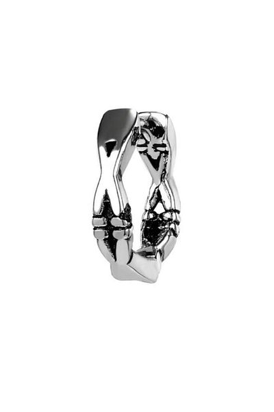 Jaida Moda Unisex Silver Gothic Sports Steel Hoop Earrings