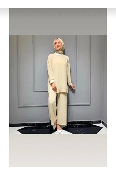 ECK MODA Γυναικείο Σετ από λινό ύφασμα κάτω και πάνω