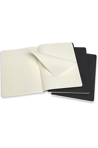 Moleskine Cahier XL 3-Point Notebook, 19x25cm Black